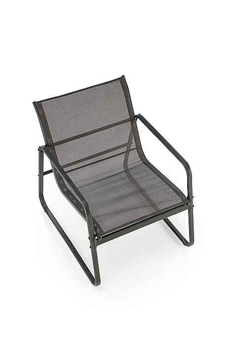 Set mobilier de gradina si terasa HM Conor, metalic, tapiterie textilena, cu canapea, fotolii si masuta cafea, 4 persoane, gri inchis [21]