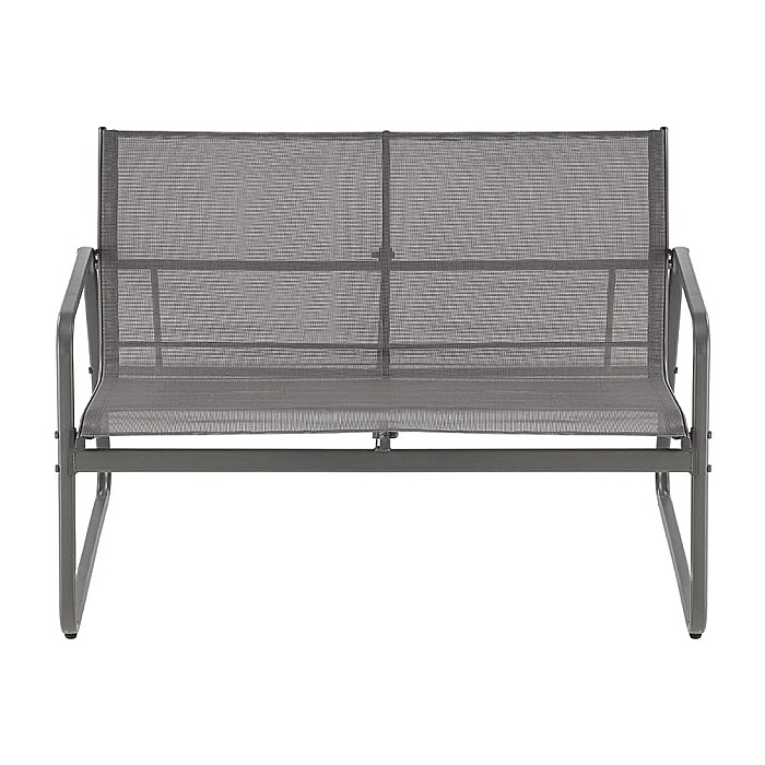 Set mobilier de gradina si terasa HM Conor, metalic, tapiterie textilena, cu canapea, fotolii si masuta cafea, 4 persoane, gri inchis [4]