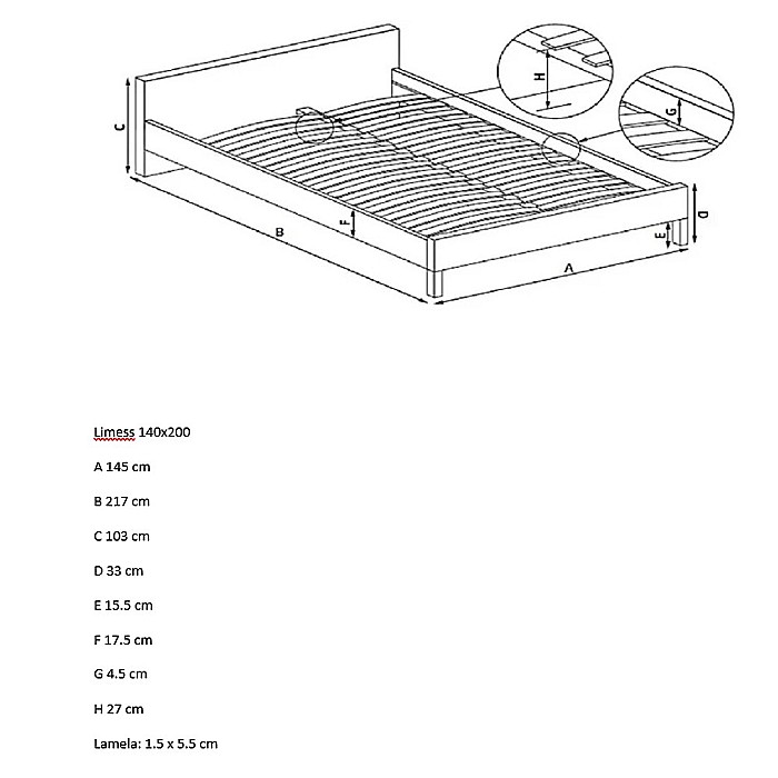 Set pat tapitat Limess, elemente lemn masiv, catifea, somiera inclusa, gri si saltea ortopedica Optima Silver Care, plasa de arcuri, reversibila, 140x200 cm [10]