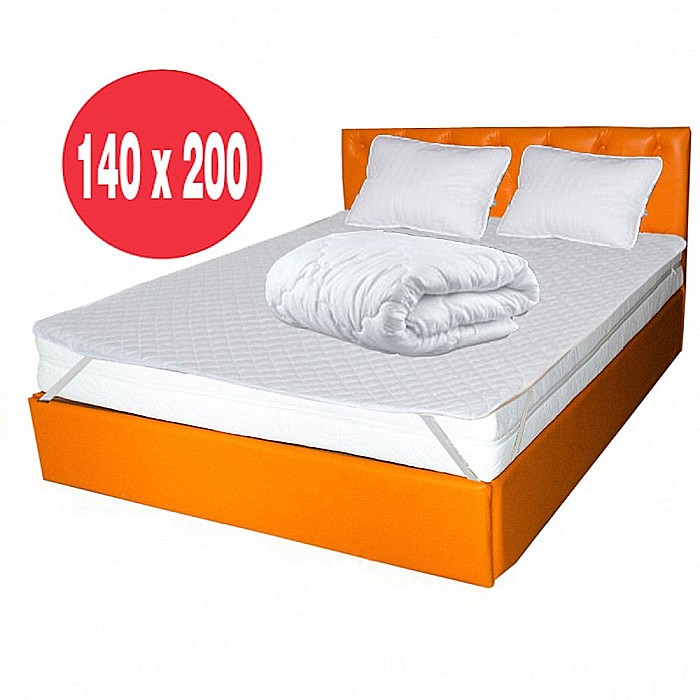 Set Saltea cu arcuri Cronos HR Spring Comfort 140x200x24cm, cu spuma poliuretanica HR 3,5 cm pe ambele fete, husa detasabila hipoalergenica, fermitate medie, Saltsib, 2 perne matlasate, 50x70cm, husa antialergenica lavabila la 95°C, pilota vara, 180x200cm [2]