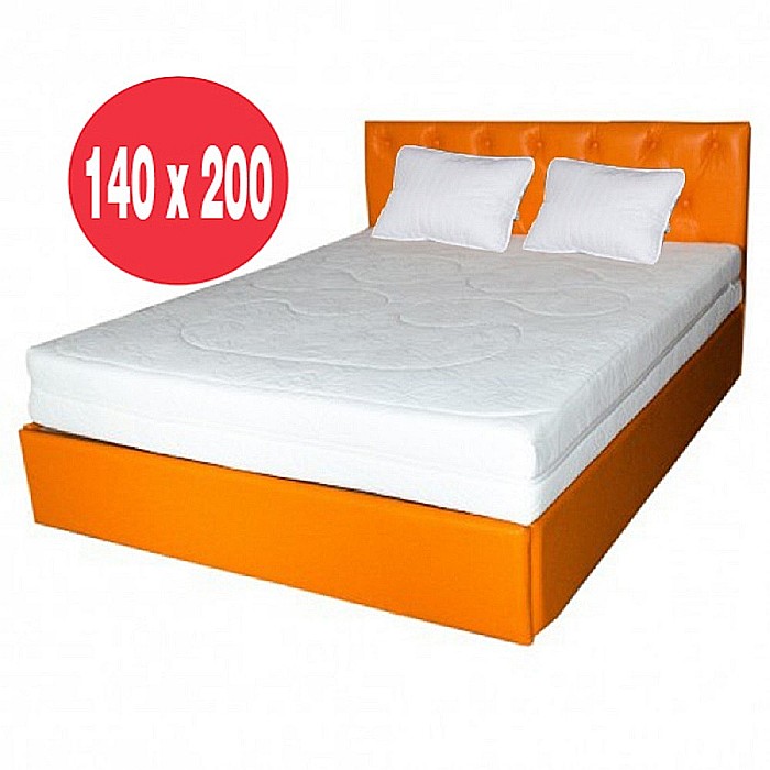 Set Saltea cu arcuri, Cronos HR Spring Comfort 140x200x24cm, cu spuma poliuretanica HR 3,5 cm pe ambele fete, husa detasabila tricot, hipoalergenic, fermitate medie, Saltsib plus 2 perne matlasate, microfibra, 50x70cm [2]