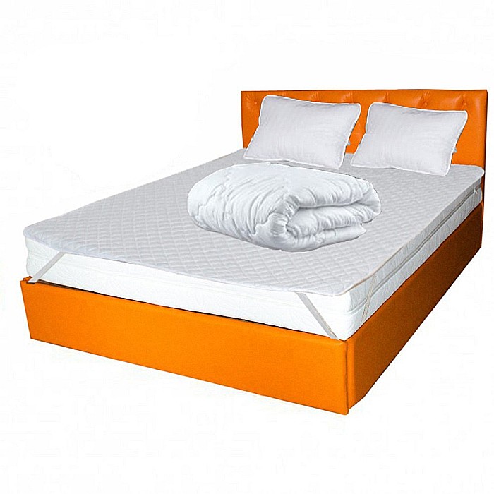 Set Saltea cu arcuri, Cronos HR Spring Comfort 180x200x24cm, spuma poliuretanica HR 3,5 cm pe ambele fete, husa detasabila tricot, hipoalergenic, fermitate medie, Saltsib plus 2 perne matlasate, husa microfibra si pilota iarna, antialergenica, 200x220cm [1]