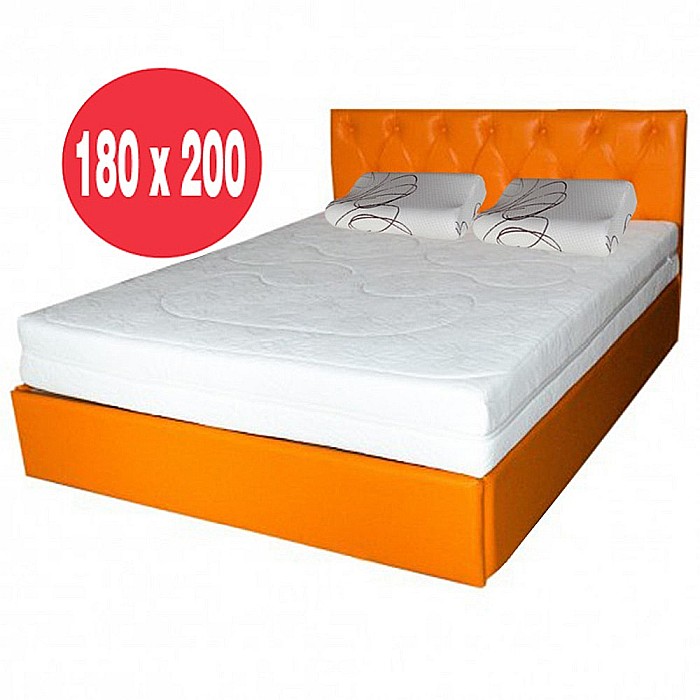 Set Saltea cu arcuri, Cronos HR Spring Comfort 180x200x24cm, cu spuma poliuretanica HR 3,5 cm pe ambele fete, husa detasabila tricot, hipoalergenic, fermitate medie, Saltsib plus 2 perne ortopedice memory 52x32 cm [2]