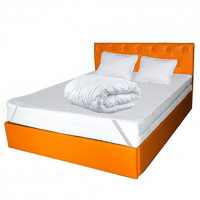 Set Saltea cu arcuri impachetate individual 7 zone de confort Marte Pocket One 180x200x23cm, husa, hipoalergenica, fermitate mediu-soft, Pachet textile Avantaj cu 2 perne matlasate 50x70cm, husa antialergica, pilota iarna, densitate 400g/m², 200x200cm [2]