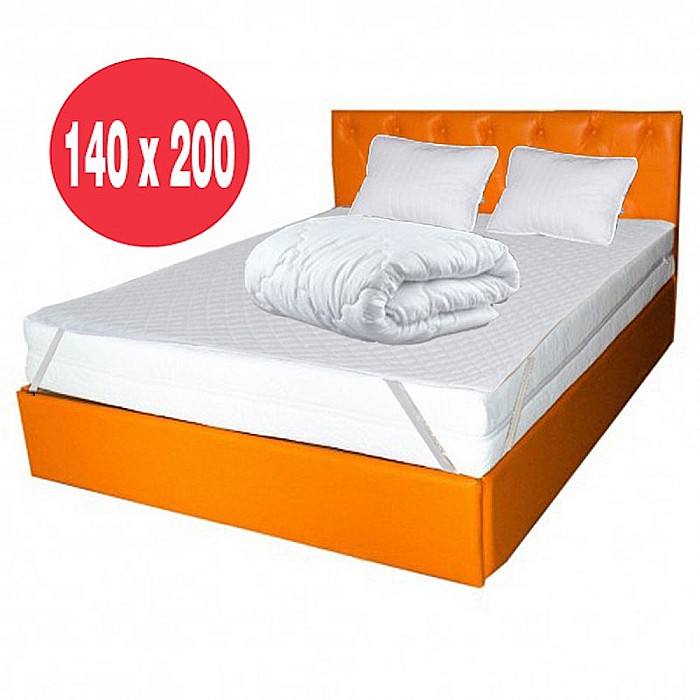 Set Saltea cu arcuri impachetate individual 7 zone de confort, Marte Pocket One 140x200x23cm, husa hipoalergenica, fermitate mediu-soft, Pachet textile Avantaj, 2 perne matlasate 50x70cm lavabile 60°C, husa antialergica, pilota iarna, densitate 400g/m² [3]
