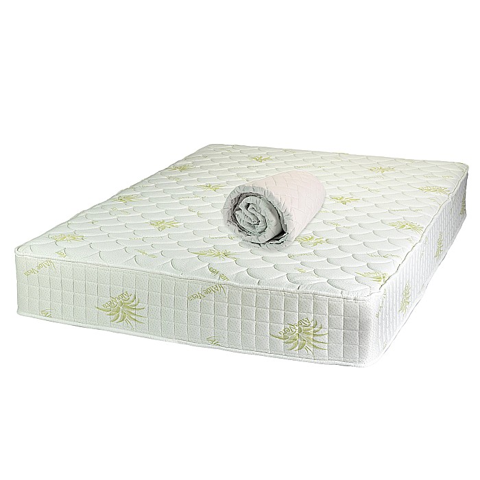 Set Saltea cu arcuri impachetate individual, Pocket Spring Milano, 180x200x24cm, fermitate mediu spre soft, sistem de aerisire perimetral, Saltex plus 2 perne matlasate, umplutura poliester, 50x70cm si husa microfibra, antiacarieni, lavabila la 95°C [1]