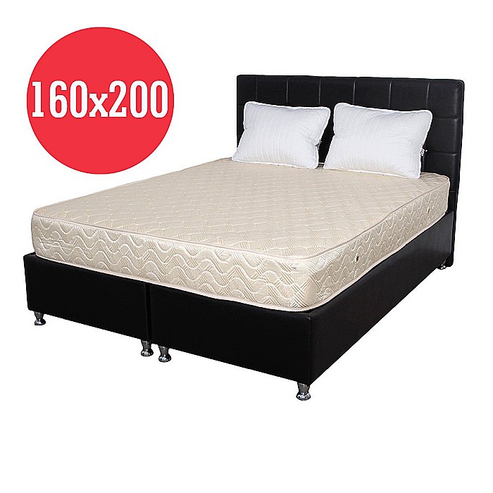 Set Saltea cu arcuri, Super Ortopedica Sofia, 160x200x20cm, fermitate medie, plasa arcuri tip Bonell, reversibila, sistem aerisire cu butoni, Saltex plus 2 perne matlasate microfibra 50x70cm, lavabile la 60°C [2]