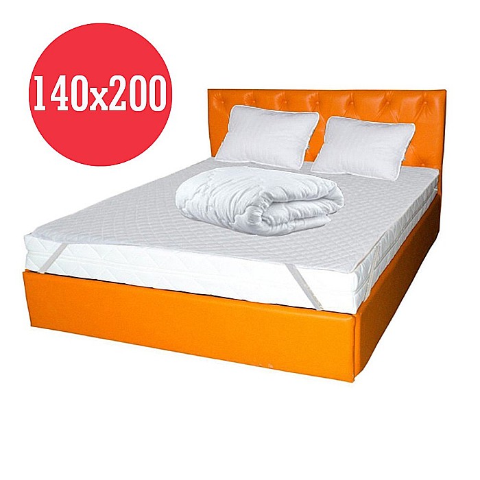 Set Saltea cu spuma, Nova Comfort Flex 140x200x20cm, fermitate tare, hipoalergenica, husa detasabila, Saltsib plus Pachet textile Avantaj cu 2 perne matlasate, 50x70cm, husa antialergenica, lavabila la 95°C si pilota iarna, microfibra 180x200cm [2]