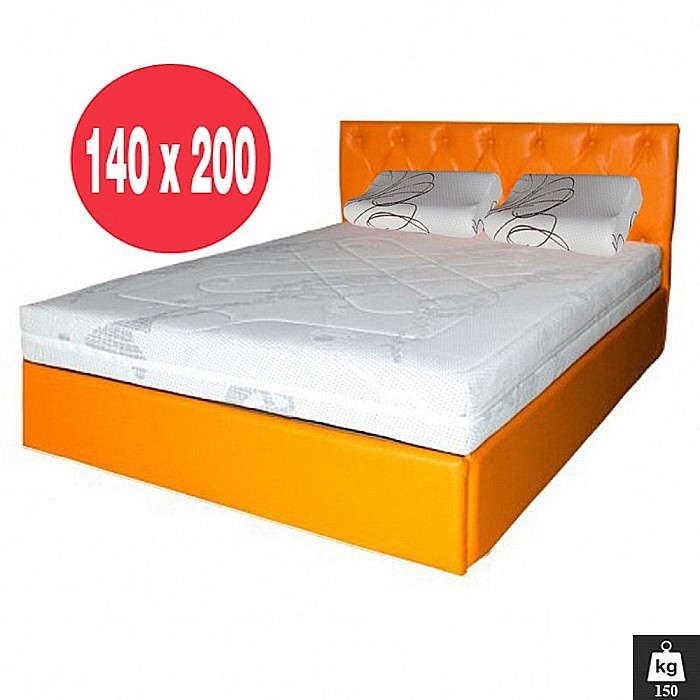 Set Saltea cu spuma poliuretanica HR, Memory Foam 4cm, Zeus Memory Comfort Dodolut 140x200x20cm, husa detasabila tricot, hipoalergenica, fermitate tare, greutate maxima sustinuta 150 kg/persoana, Saltsib plus 2 perne ortopedice, 52x32 cm [2]