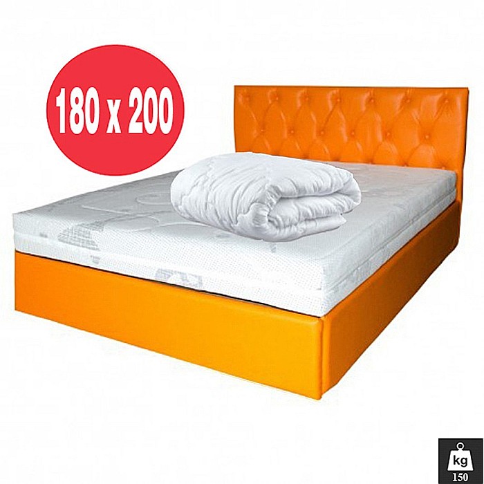 Set Saltea cu spuma poliuretanica HR, Memory Foam 4cm, Zeus Memory Comfort Dodolut 180x200x20cm, husa detasabila tricot, hipoalergenica, fermitate tare, greutate maxima sustinuta 150 kg/persoana, Saltsib plus pilota vara, 180x200cm, lavabila la 95°C [2]