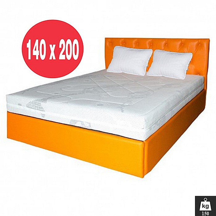 Set Saltea cu spuma poliuretanica HR, Memory Foam 4cm, Zeus Memory Comfort Dodolut 140x200x20cm, husa detasabila tricot, hipoalergenica, fermitate tare, greutate maxima sustinuta 150 kg/persoana, Saltsib plus 2 perne microfibra, 50x70cm, lavabile la 60°C [2]