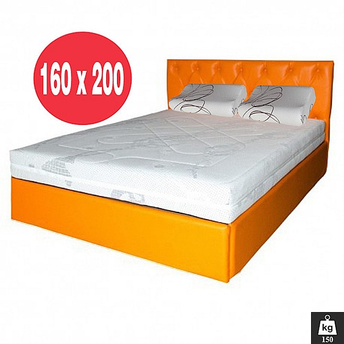 Set Saltea cu spuma poliuretanica HR, Memory Foam 4cm, Zeus Memory Comfort Dodolut 160x200x20cm, husa detasabila tricot, hipoalergenica, fermitate tare, greutate maxima sustinuta 150 kg/persoana, Saltsib plus 2 perne ortopedice, 52x32 cm [2]