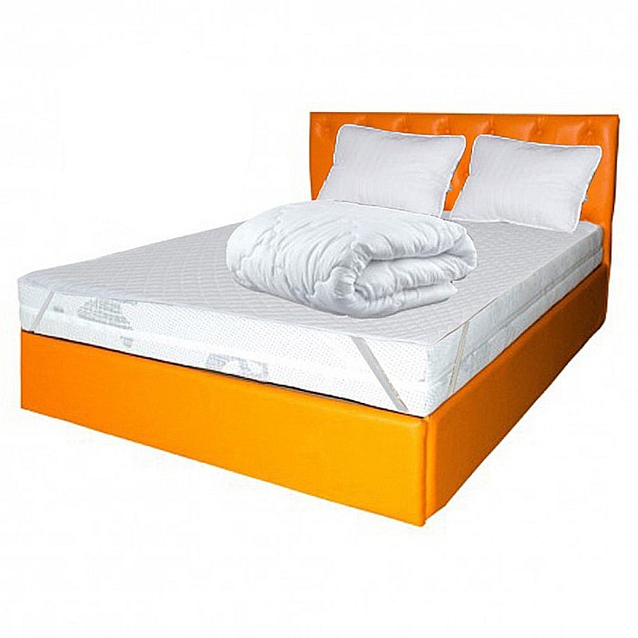 Set Saltea cu spuma poliuretanica HR Memory Foam 4cm Zeus Memory Comfort Dodolut 180x200x20cm, husa hipoalergenica, fermitate tare, greutate max. sustinuta 150 kg/persoana, Saltsib, Pachet textile, 2 perne matlasate 50x70cm, husa, pilota iarna [1]
