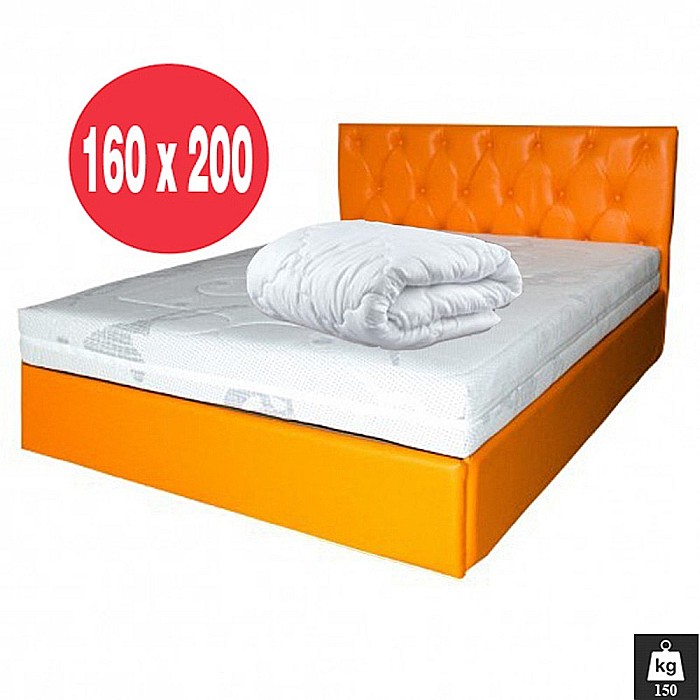 Set Saltea cu spuma poliuretanica HR, Memory Foam 4cm, Zeus Memory Comfort Dodolut 160x200x20cm, husa detasabila tricot, hipoalergenica, fermitate tare, greutate maxima sustinuta 150 kg/persoana, Saltsib plus pilota iarna microfibra antialergica 180x200cm [2]