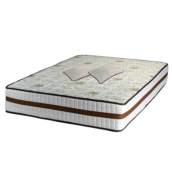 Set Saltea ortopedica cu arcuri, Lotus Forte Super Ortopedic 140x190x30cm, fermitate mediu spre tare, plasa de arcuri Bonell, fara vara-iarna, banda de aerisire spaceair, Salt Confort plus 2 perne matlasate, microfibra, 50x70cm [1]
