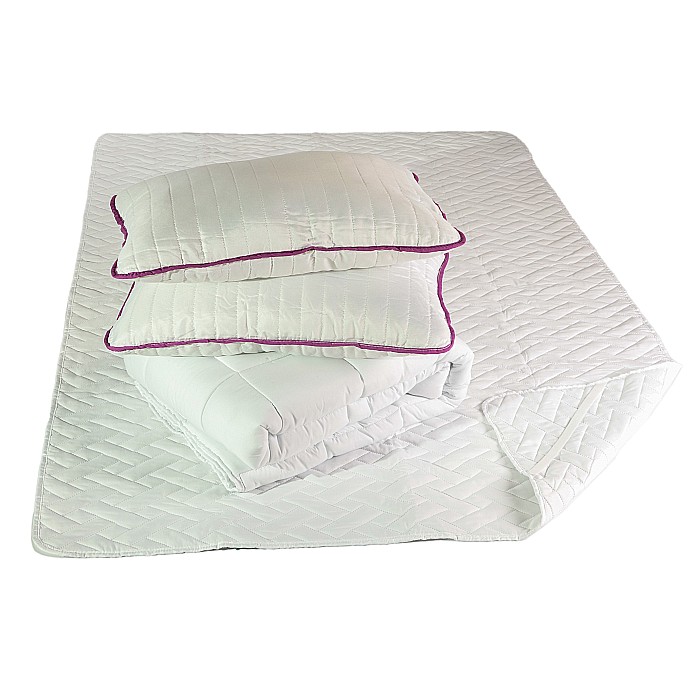 Set Saltea ortopedica cu arcuri Lotus Forte Super Ortopedic 140x200x30cm, fermitate mediu-tare, plasa arcuri Bonell, fara vara-iarna, aerisire spaceair, Salt Confort, 2 perne matlasate, 50x70cm, husa hipoalergenica lavabila la 95°C, pilota vara 180x200cm [6]