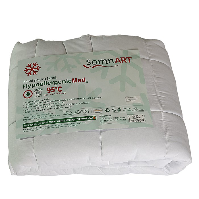 Set Saltea ortopedica cu arcuri Memory Super Ortopedic Azalee 140x200x25cm, fermitate mediu-tare, plasa de arcuri Bonell, memory foam 5 cm, aerisire spaceair, Salt Confort, 2 perne matlasate 50x70cm, husa antialergenica, pilota iarna hipoalergenica [8]