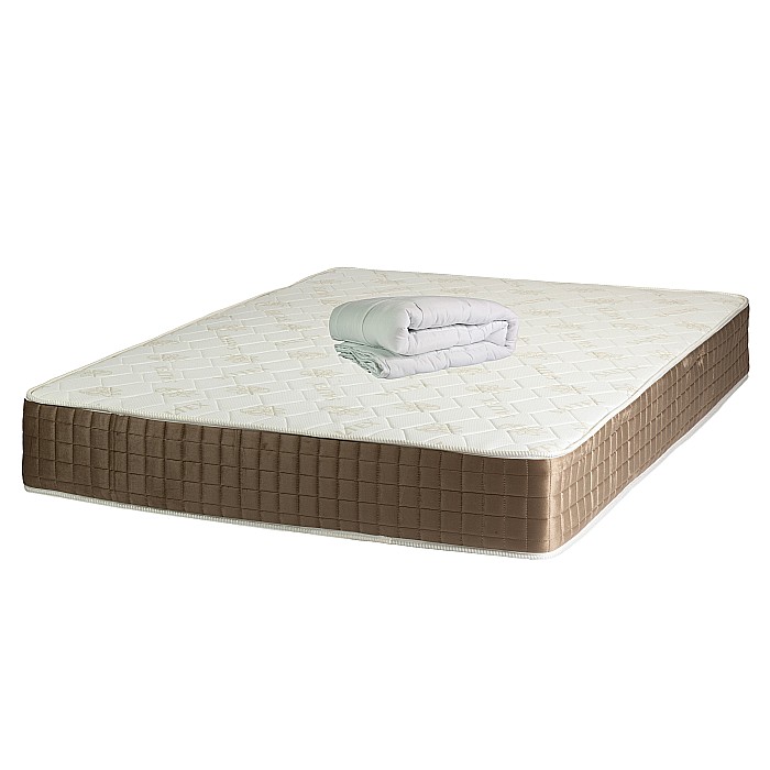 Set Saltea ortopedica cu arcuri, Super Ortopedica Lux Roma, 180x200x23cm, fermitate tare, plasa arcuri tip Bonell, fata vara-iarna, sistem aerisire perimetral, Saltex plus pilota iarna microfibra, umplutura fibre de poliester, lavabila la 95°C, 200x220cm [1]