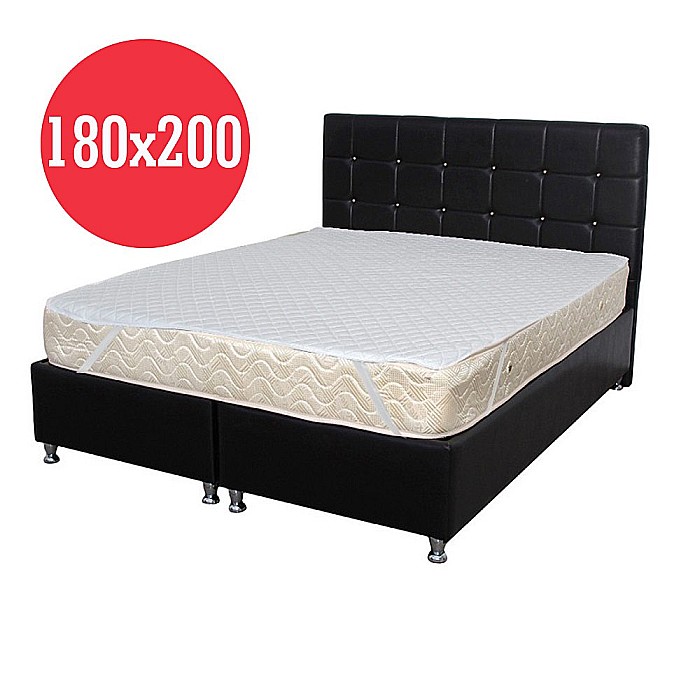 Set Saltea ortopedica cu arcuri, Super Ortopedica Sofia, 180x200x20cm, fermitate medie, cu plasa arcuri tip Bonell, fata vara-iarna, sistem aerisire cu butoni, Saltex plus husa hipoalergenica, lavabila la 95°C [3]