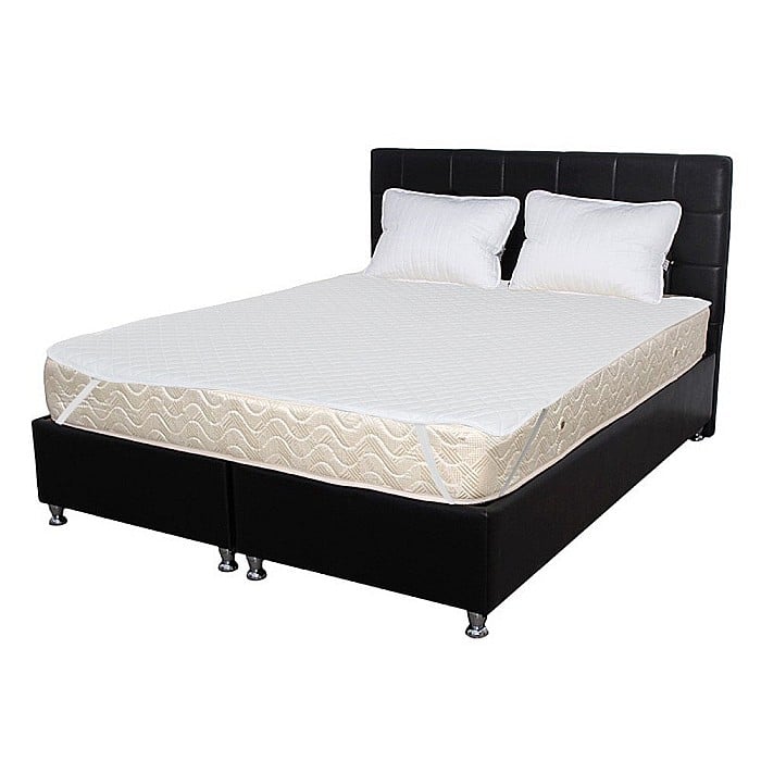 Set Saltea ortopedica cu arcuri, Super Ortopedica Sofia, 140x200x20cm, fermitate medie, plasa arcuri tip Bonell, fata vara-iarna, sistem aerisire cu butoni, Saltex plus 2 perne matlasate, 50x70cm si husa hipoalergenica, microfibra, lavabila la 95°C [1]