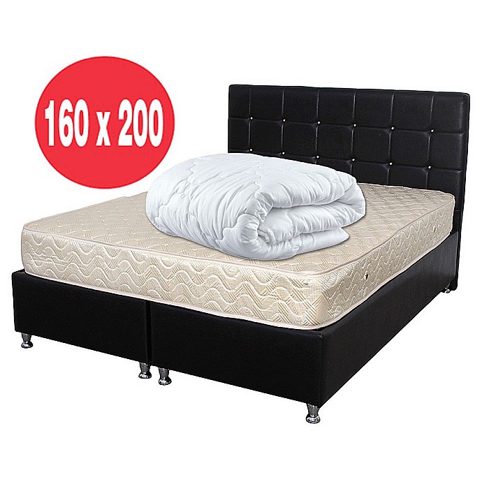 Set Saltea ortopedica cu arcuri, Super Ortopedica Sofia, 160x200x20cm, fermitate medie, cu plasa arcuri tip Bonell, fata vara-iarna, sistem aerisire cu butoni, Saltex plus pilota vara microfibra, umplutura fibre de poliester, lavabila la 95°C, 180x200cm [2]