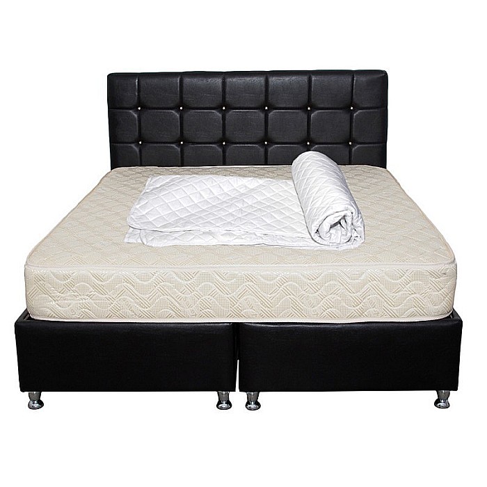 Set Saltea ortopedica cu arcuri, Super Ortopedica Sofia, 180x200x20cm, fermitate medie, cu plasa arcuri tip Bonell, fata vara-iarna, sistem aerisire cu butoni, Saltex plus husa hipoalergenica, lavabila la 95°C [1]