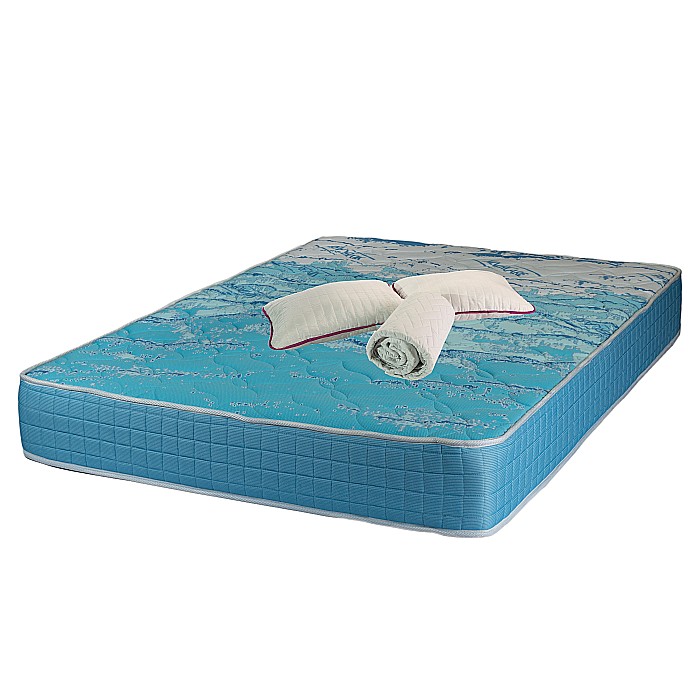 Set Saltea ortopedica, cu spuma poliuretanica, Memory Foam 5 cm Paris, 140x200x23cm, fermitate tare, sistem de aerisire perimetral Saltex plus 2 perne matlasate, umplura poliester, 50x70cm si husa hipoalergenica, microfibra, lavabila la 95°C [1]