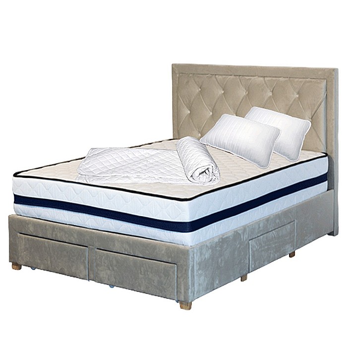 Set Saltea ortopedica Iris Super Lux Comfort 160x200x26cm, fermitate tare, cu plasa de arcuri tip Bonell, sistem aerisire banda Spaceair, Saltsib plus 2 perne 50x70cm, husa hipoalergenica lavabila la 95°C si pilota matlasata iarna antialergica, 180x200cm [2]