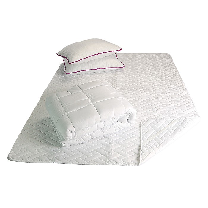 Set Saltea ortopedica Iris Super Lux Comfort 160x200x26cm, fermitate tare, cu plasa de arcuri tip Bonell, sistem aerisire banda Spaceair, Saltsib plus 2 perne 50x70cm, husa hipoalergenica lavabila la 95°C si pilota matlasata iarna antialergica, 180x200cm [9]