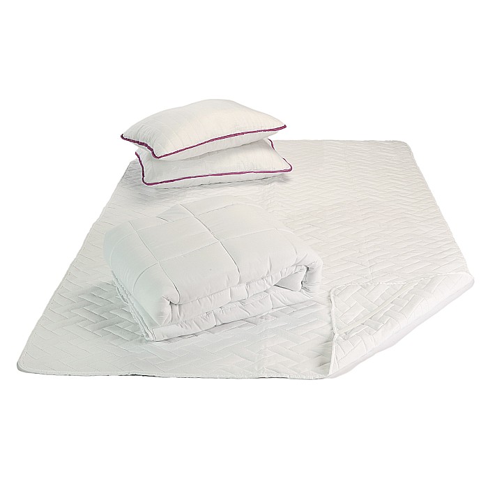Set Saltea ortopedica, Pegas Comfort Flex 180x200x20cm, fermitate tare, cu spuma poliuretanica, Saltsib plus Pachet textile Avantaj cu 2 perne matlasate, 50x70 cm, husa hipoalergenica si pilota iarna, microfibra 200x200cm [6]