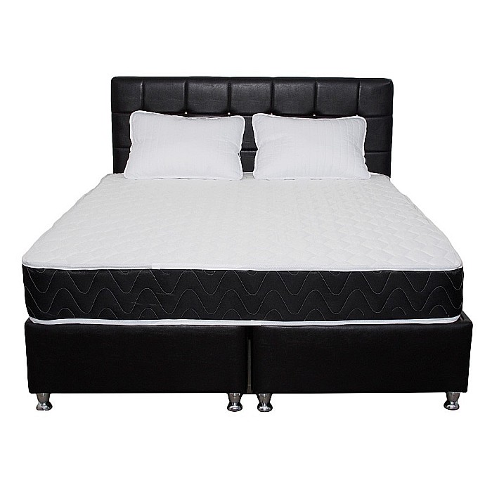 Set Saltea ortopedica, Praga 140x190x22 cm, cu plasa de arcuri tip Bonell, box spring system, fermitate medie, sistem de aerisire perimetral, Saltsib plus 2 perne matlasate microfibra 50x70cm, lavabile la 60°C [4]