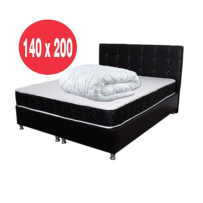 Set Saltea ortopedica, Praga 140x200x22 cm, cu plasa de arcuri tip Bonell, box spring system, fermitate medie, sistem de aerisire perimetral, Saltsib plus pilota microfibra iarna, matlasata, umplutura fibre de poliester, lavabila la 95°C, 180x200cm [3]