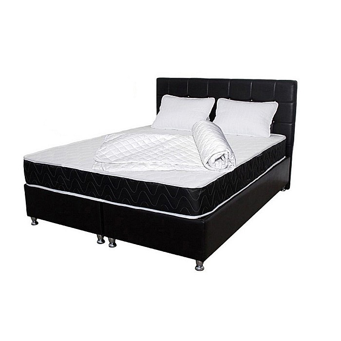 Set Saltea ortopedica, Praga 140x200x22 cm, plasa de arcuri tip Bonell, box spring system, fermitate medie, sistem de aerisire perimetral, Saltsib plus 2 perne matlasate, 50x70cm si husa hipoalergenica, microfibra, lavabila la 95°C [3]