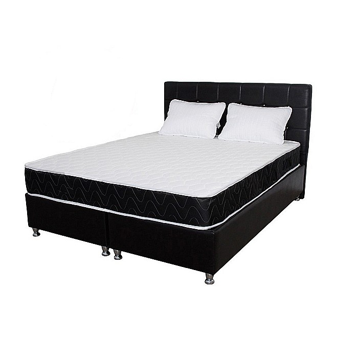 Set Saltea ortopedica, Praga 160x200x22 cm, cu plasa de arcuri tip Bonell, box spring system, fermitate medie, sistem de aerisire perimetral, Saltsib plus 2 perne matlasate microfibra 50x70cm, lavabile la 60°C [2]