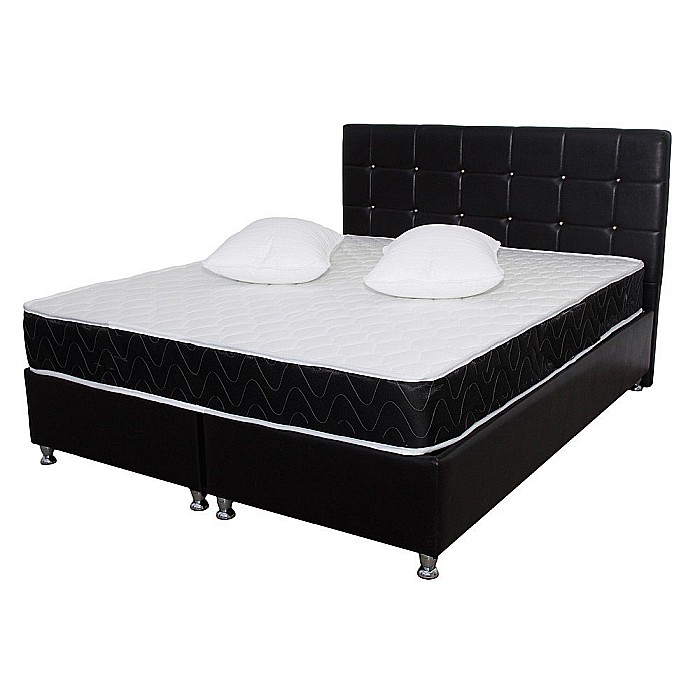 Set Saltea ortopedica, Praga 180x200x22 cm, cu plasa de arcuri tip Bonell, box spring system, fermitate medie, sistem de aerisire perimetral, Saltsib plus 2 perne matlasate microfibra 50x70cm, lavabile la 60°C [8]