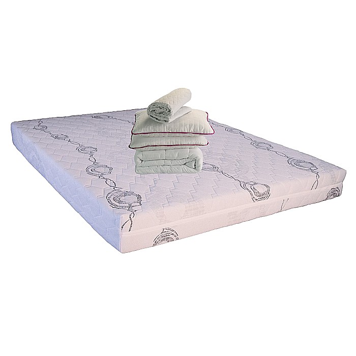 Set Saltea ortopedica Saturn Memory Plus Comfort 140x200x20cm cu spuma poliuretanica HR, memory foam 4 cm, husa hipoalergenica, fermitate mediu-tare, 2 perne matlasate 50x70cm antialergice, husa lavabila la 95°C, pilota vara, densitate 200g/m², 180x200cm [1]