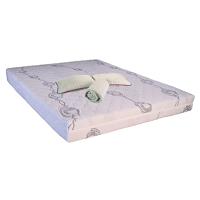 Set Saltea ortopedica, Saturn Memory Plus Comfort 180x200x20cm, cu spuma poliuretanica HR, memory foam 4 cm, husa detasabila tricot, hipoalergenica, fermitate mediu spre tare, Saltsib plus 2 perne matlasate 50x70cm, antialergice si husa lavabila la 95°C [1]