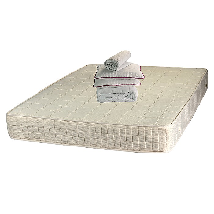 Set Saltea ortopedica tip relaxa Dafin Lux Ortopedic 180x200x21cm, fermitate medie, plasa de arcuri Bonell, fata vara-iarna, sistem de aerisire cu butoni, Salt Confort, 2 perne matlasate, 50x70cm, husa hipoalergenica si pilota vara, microfibra, 200x220cm [1]