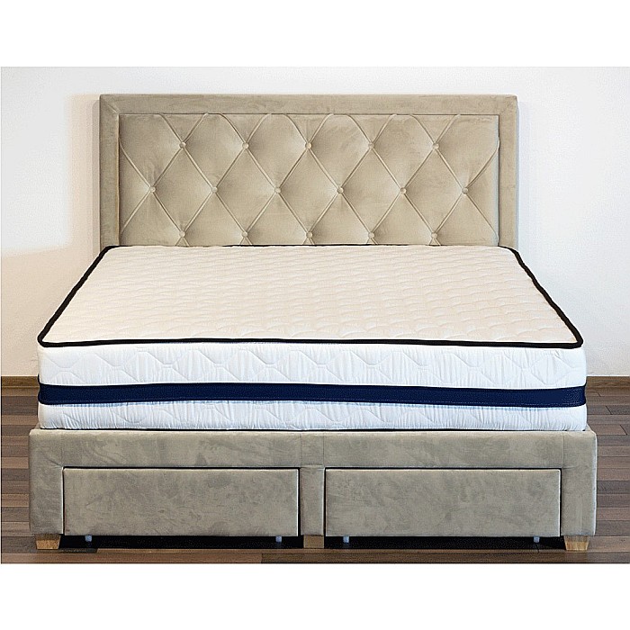 Set Saltea ortopedica, Tulip Super Lux Comfort, 160x200x30cm, fermitate tare, cu plasa de arcuri tip Bonell, sistem de aerisire banda Spaceair, Saltsib plus doua perne matlasate, microfibra 50x70cm si husa hipoalergenica, microfibra, lavabila la 95°C [4]