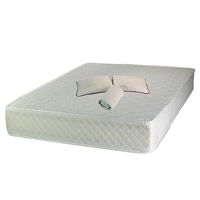 Set Saltea ortopedica, Uranus Standard Spring Comfort 140x200x26cm, plasa de arcuri Bonell, fermitate mediu spre tare, Saltsib plus 2 perne matlasate, umplutura siliconizata hipoalergenica, 50x70cm si protectie microfibra, cu elastice pe colturi [1]