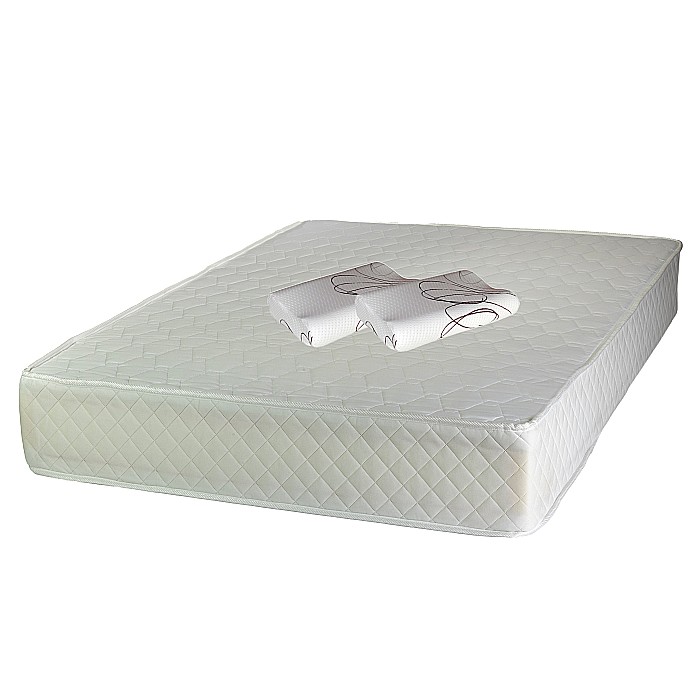 Set Saltea ortopedica, Uranus Standard Spring Comfort 180x200x26cm, plasa de arcuri Bonell, fermitate mediu spre tare, Saltsib plus 2 perne ortopedice memory SB 52x32 cm, husa lavabila la 40°C [1]