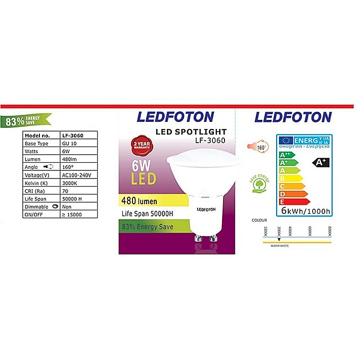 Spot LED 6W 220V Lumina calda DLF 3060 [2]