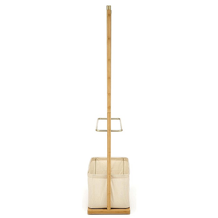 Stender pentru umerase cu spatiu depozitare HM WU31, lemn, metal cromat, natur [6]
