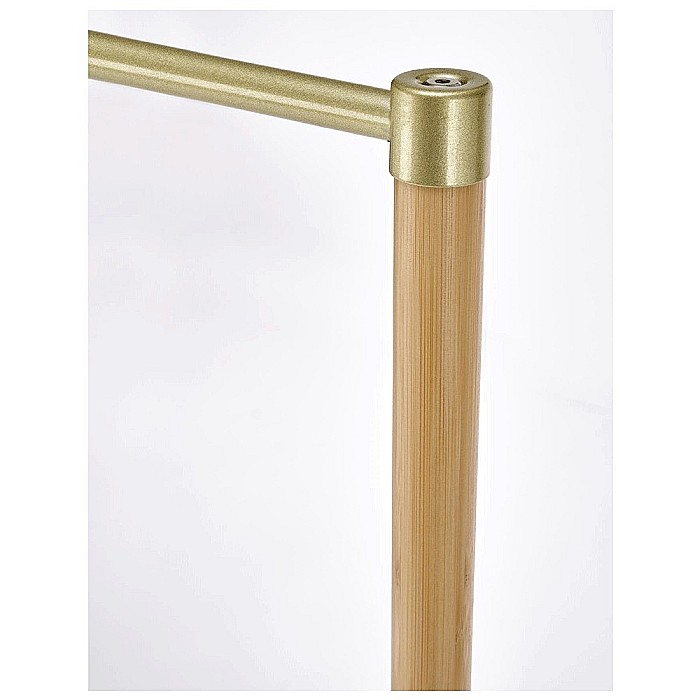 Stender pentru umerase cu spatiu depozitare HM WU31, lemn, metal cromat, natur [3]