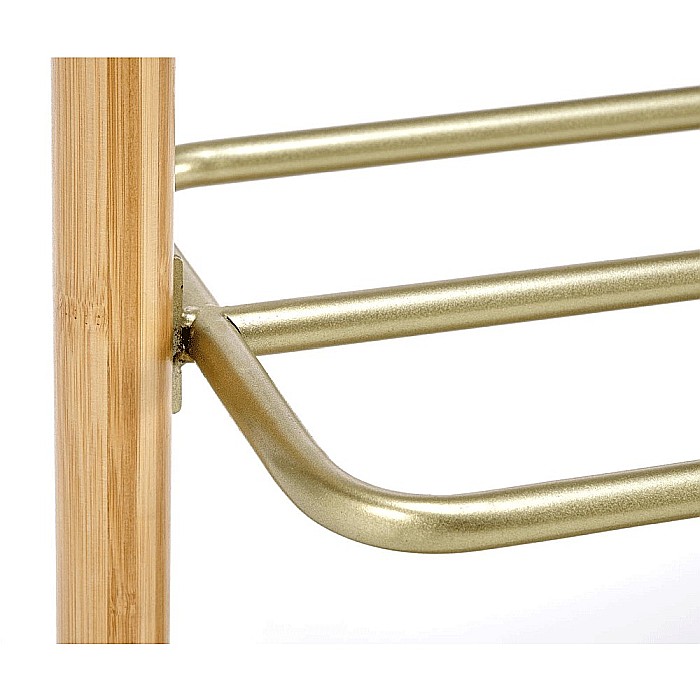 Stender pentru umerase cu spatiu depozitare HM WU31, lemn, metal cromat, natur [4]