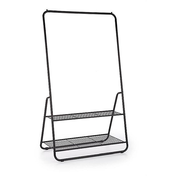 Stender pentru umerase cu suport dublu de pantofi HM WU29, metalic, negru [1]