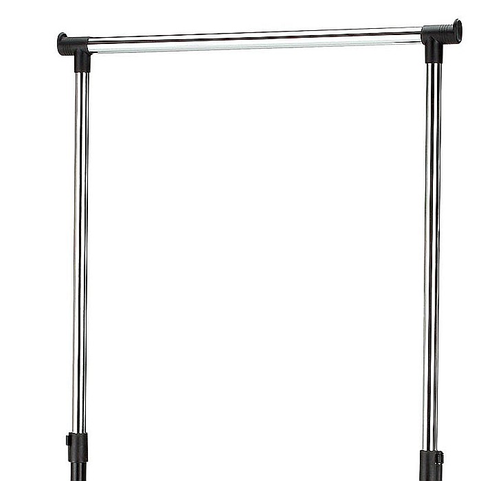 Suport de umerase pentru haine HM WU8, metalic, polipropilena, cu roti, raft pentru incaltaminte, inaltime ajustabila, negru [3]