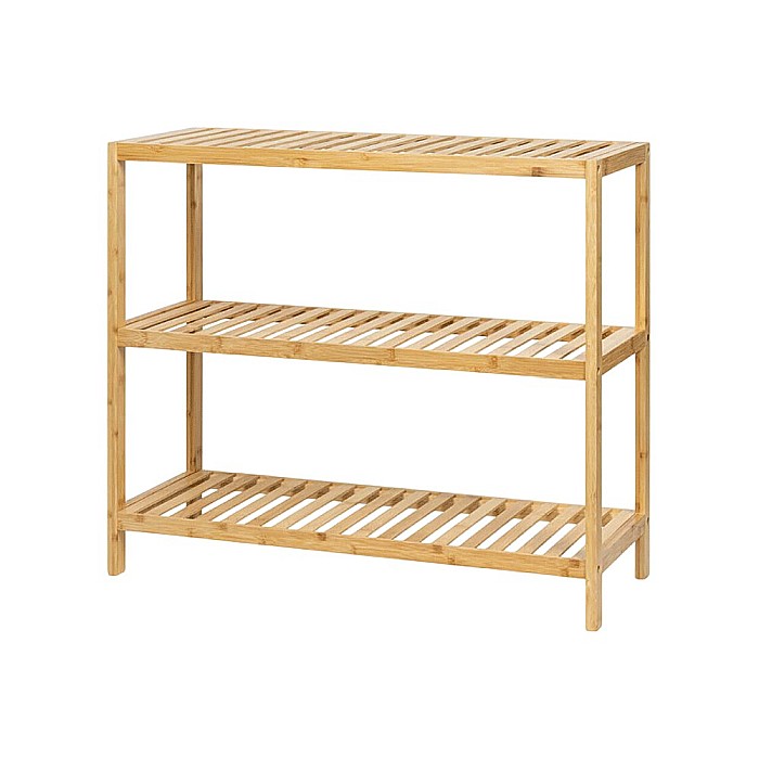 Suport pantofi KL268 cu 3 nivele, lemn masiv, capacitate 12 perechi, natur [3]