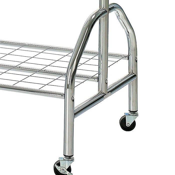 Suport pentru umerase, stender, HM WU18, cu raft dublu incaltaminte, metal cromat, cu roti [4]