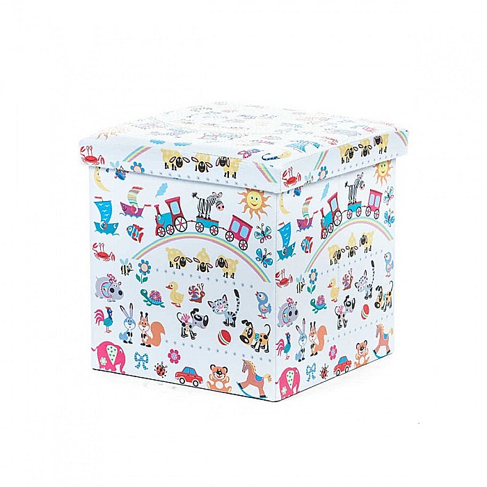 Taburete cu spatiu depozitare, Design, MDF/ Piele ecologica, 100 kg, 38 x 38, Toys [1]